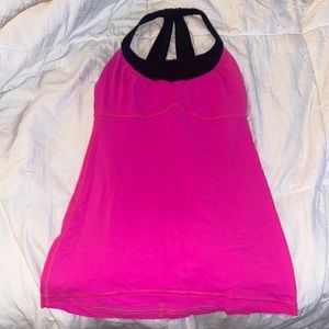 Lululemon Hot Pink and Black Tank Top